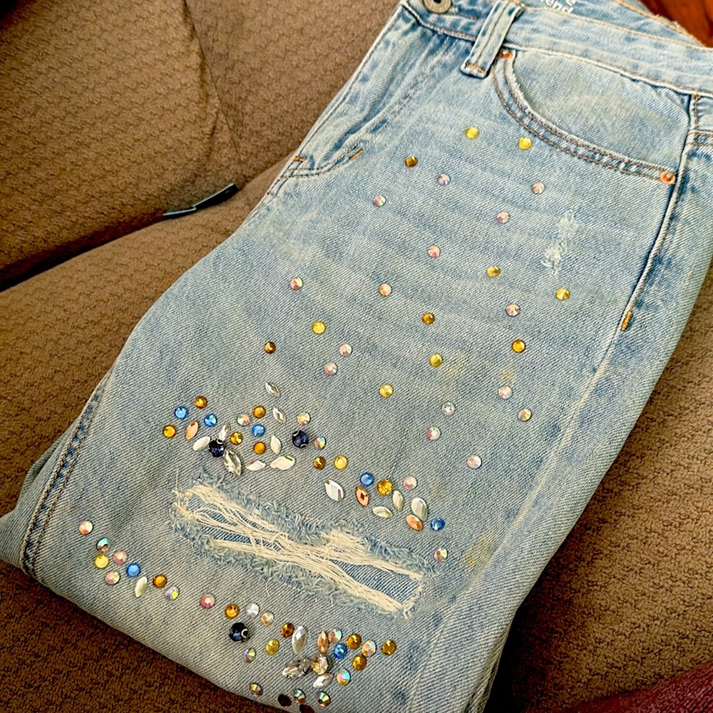 Beautiful Hippie Laundry Jeweled Jean Pants